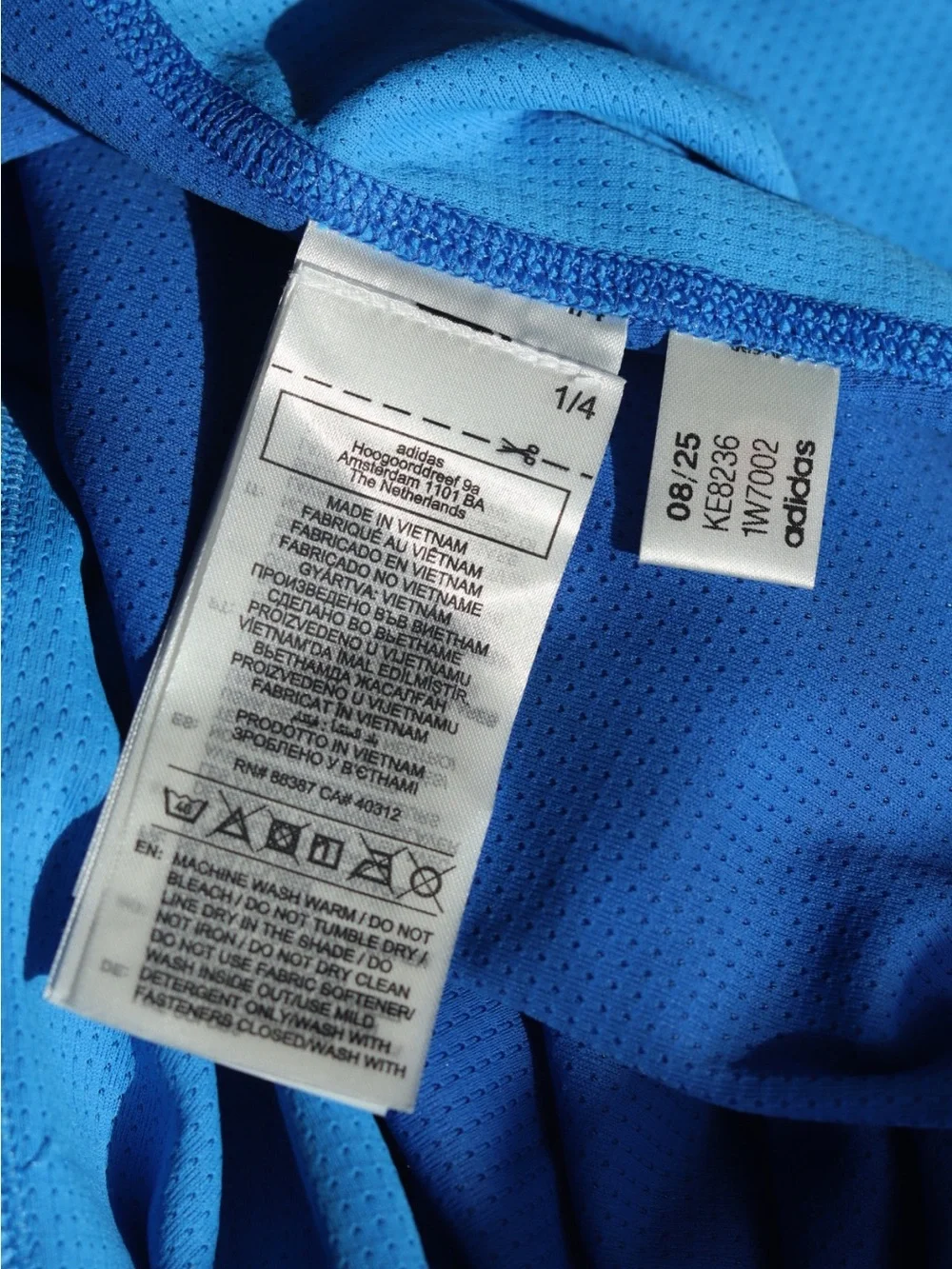 adidas Light Blue Long Sleeve Performance Shirt
